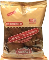GALLETAS ARTESANAS SIN AZUCAR, CON FIBRA 300 GRS. SANAVI