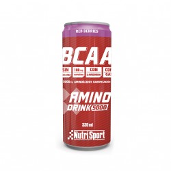 BCAA'S AMINODRINK 5000 RED BERRIES CAFEIN 330ml.x24 unid