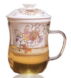 TAZA TISANA VIDRIO BOROSILICATO PEONIA 350 ml.
