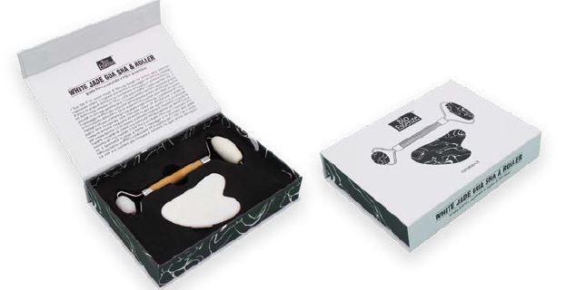 JADE GUA SHA E ROLLER BLANCO BIOESSENZE