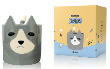 MACETA CAT BIRBA pintada a mano ø13 CREATIONS