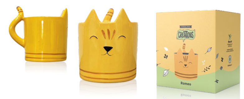 MACETA CAT ROMEO pintada a mano ø13 CREATIONS