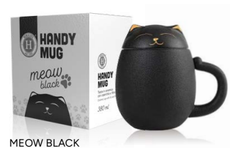 INFUSIONERA CON FILTRO MEOW BLACK 380 ml.