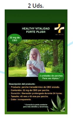PARCHES CBD 32mg (2 unidades) Healty Vital 45x45 transpartente