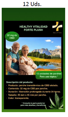 PARCHES CBD 32mg (12 unidades) Healty Vital 45x45 transparente