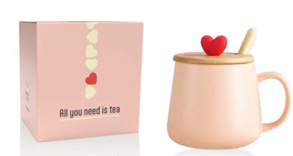 TAZA HEART LIGHT YELLOW con cucharilla 450 ml. (copia)