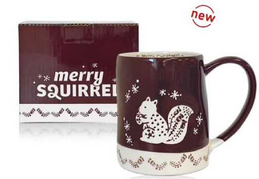 TAZA GRES ESMALTADO MERRY SQUIRREL 600 ml.