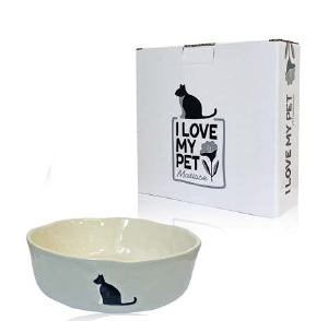 I LOVE MY PET CUENCO GRES 18X6 MOTIVO RELIEVE GATO