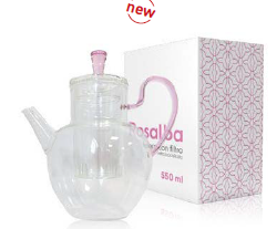 TETERA VIDRIO BOROSILICATO ROSALBA 550 ml.