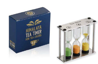 TEA TIMER (RELOJ ARENA PARA TE 3,4,5 minutos) Acero y cristal