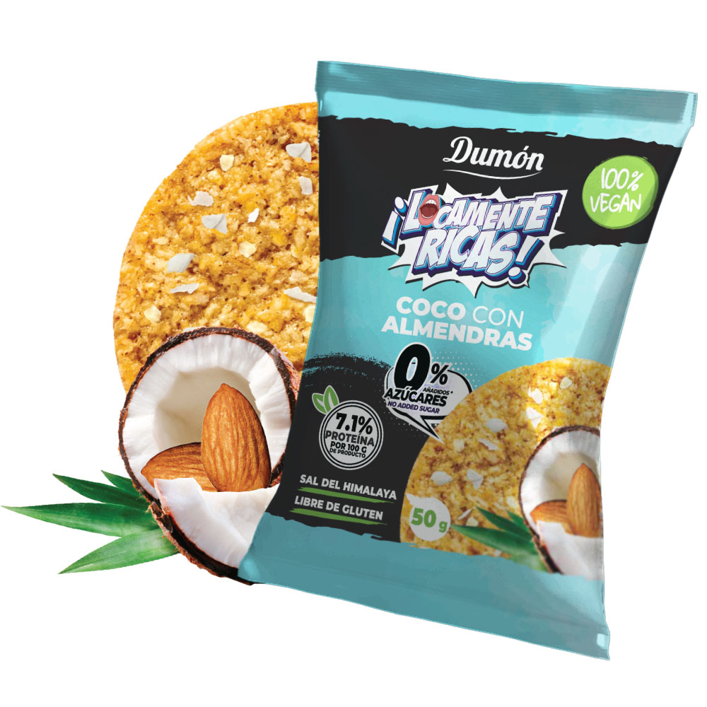 Dumón Cookies Vegan Coco con almendras 0% azucar 50 gramos