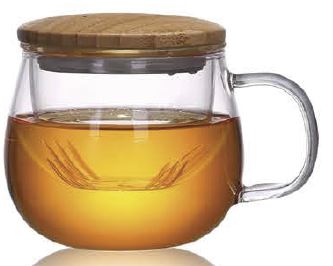 TAZA VIDRIO BOROSILICATO Y BAMBOO BICE 350 ml.