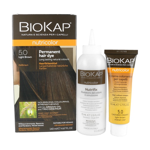 BIOKAP TINTE NUTRICOLOR 5.0 CASTAÑO CLARO 140 ML.