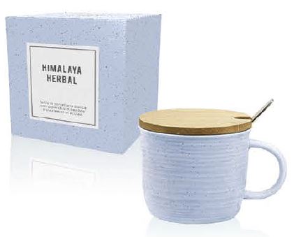 TAZA  PUNTINI CELESTE CON CUCHARILLA 300 ml. fin de serie