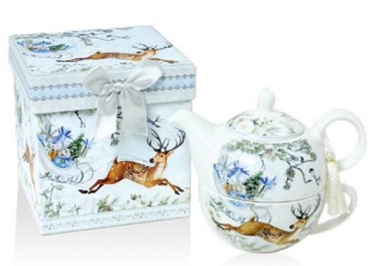 TEA FOR ONE CHRISTMAS RED PORCELANA 490ml+320ml (copia)