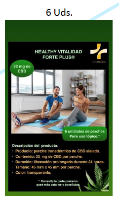 PARCHES CBD 32mg (6 unidades) Healty Vital 45x45 transparente