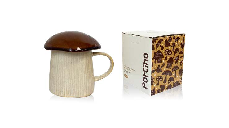 TAZA GRES ESMALTADO CON TAPA PORCINO 300 ml.