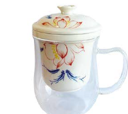 TAZA TISANA VIDRIO BOROSILICATO 350 ML. NELUMBO